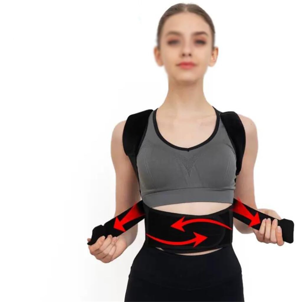 Back Posture Corrector for Women and Men with Braces and Support 3 in 1 for Back, Shoulders, Waist, Spine Pain Relief, Scoliosis and Humpback, Adjustable & Light Posture Belt (Large)
