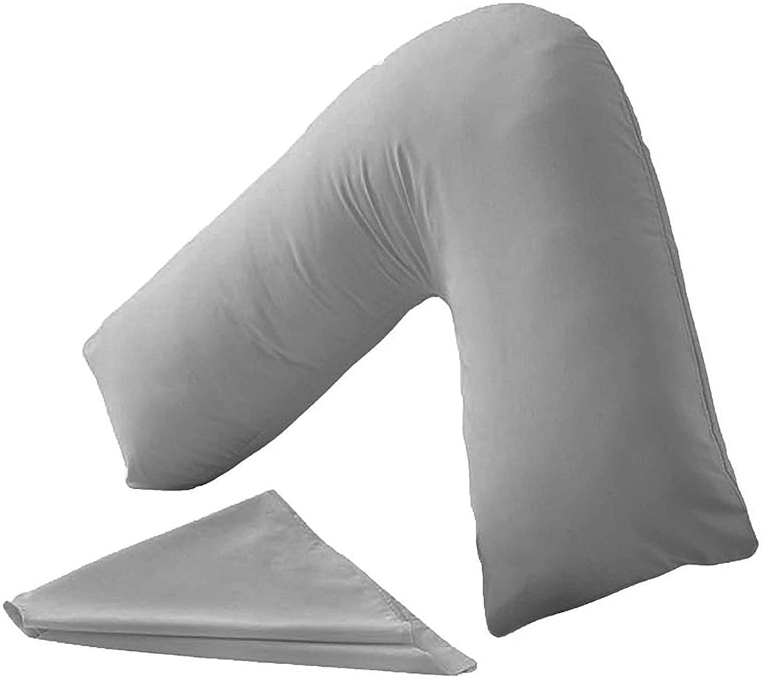Moro Moro 3 Grey V Pillow Luxury Support V Shaped Pillow Orthopedic Maternity Extra Filled For Neck And Back Support