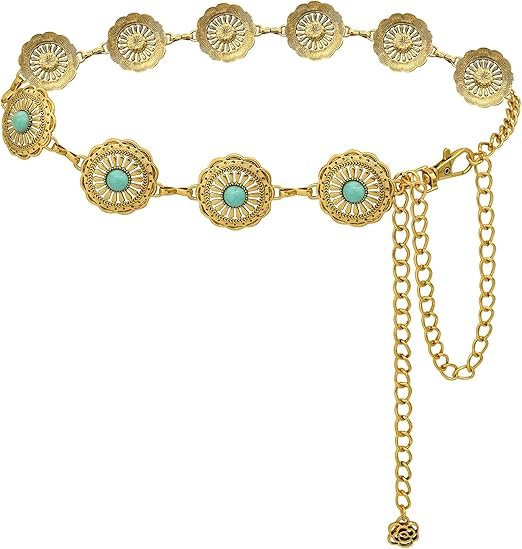 Women Western Chain Belt - Stylish Adjustable Metal Waist Chain for Boho Look, Perfect for Jeans and Dresses, Enhances Any Outfit with a Trendy Touch