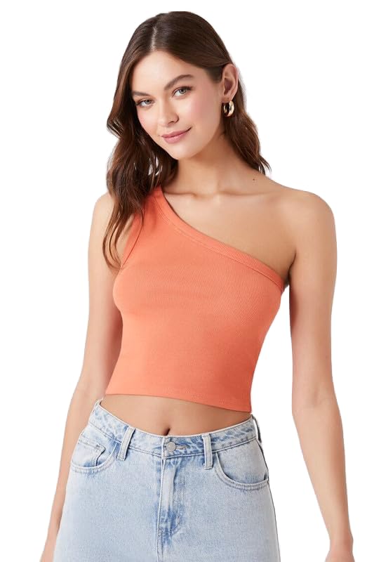 FOREVER21 Women Tank Knit Top L Coral