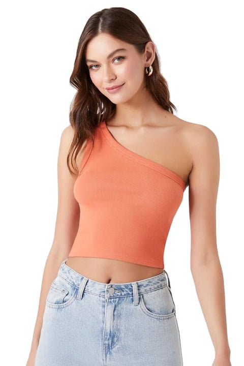 FOREVER21 Women Tank Knit Top L Coral