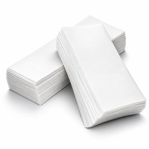 ZOZY 100 Pcs White Thick Nonwoven Depilatory Strips for Honey Wax – Strong Flexible Lint-Free Sheets for Arms & Legs, Ideal for Home and Salon