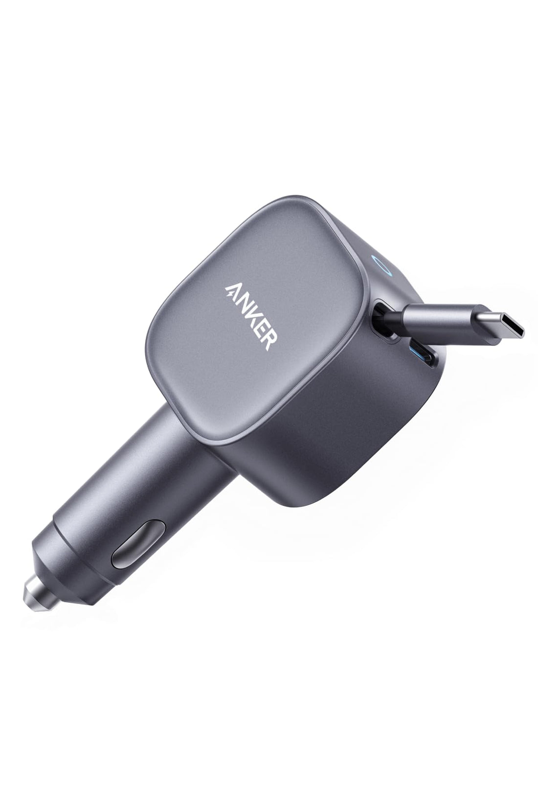 Anker Nano Car Charger (75W, Retractable USB-C Cable) for iPhone, Galaxy, Android, Smartphones, Laptops, iPads, and More Devices