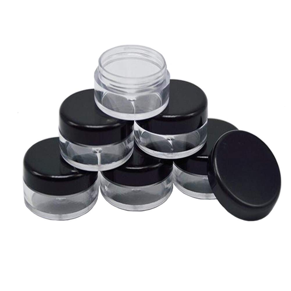 12Pcs Round Clear Jars with Black Lids Plastic Pot Jars Empty Makeup Samples Containers Dispenser Holder for Lotion Creams Lip Balms Eye shadow (20G/20ML)