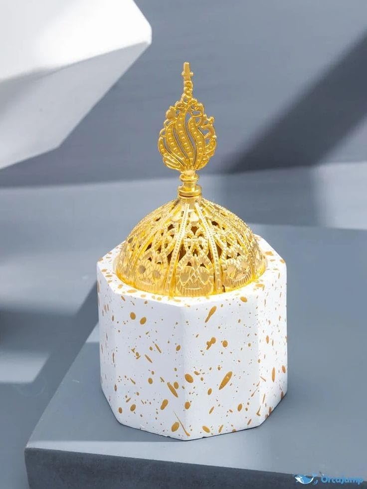 Incense Burner Decor Incense Holder Elegant One Piece Fits All Decorations Unique Decor for Relaxation Sessions Welcome Atmosphere Luxury Touch for Rooms Bathroom Office (White Hexagonal)