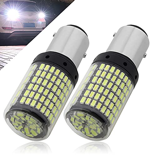 14.8Watts 9-30V Super Bright 1157 BAY15D 2357 2057 LED Bulbs White 144-SMD 3014 Chips For Car RV Reverse Lights Turn Signal Lights.2-Pack.