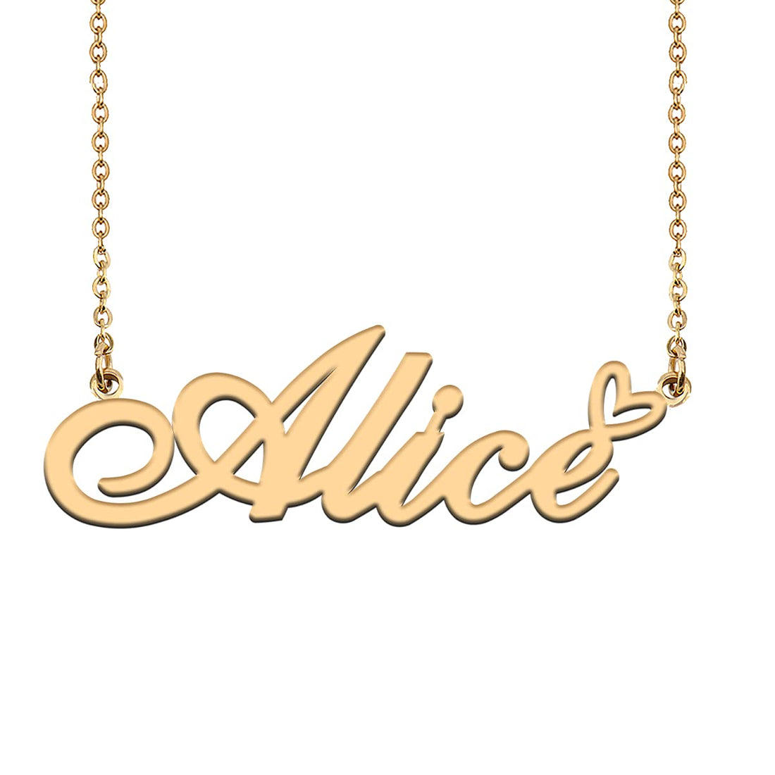 HUAN XUN Customized Custom Made Any Name Necklace for Women in Gold Silver