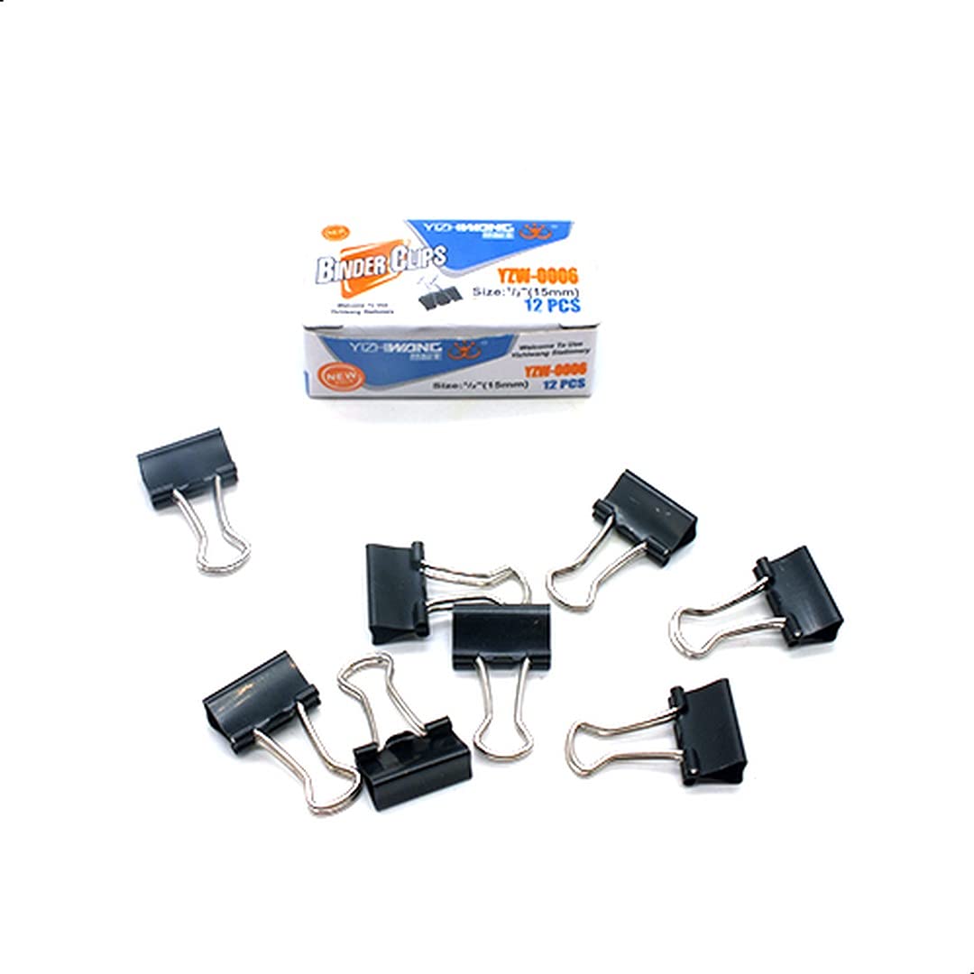 Binder Clip Set, 15 mm - 12 Pieces