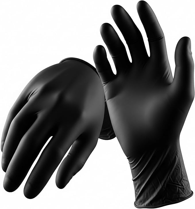 City Star Restaurantware Black Nitrile Gloves - Powder-Free Food Safe Gloves: Perfect for Kitchen, Housekeeping and Janitorial Use - Disposable and Recyclable - 100ct Box -size S