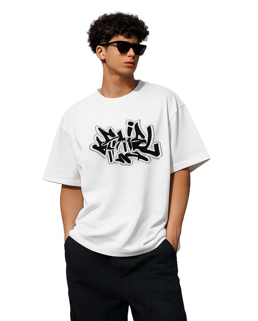VOID Men's Oversize 100% Cotton Streetwear Graphic T-Shirt – Comfortable & Fashionable Everyday