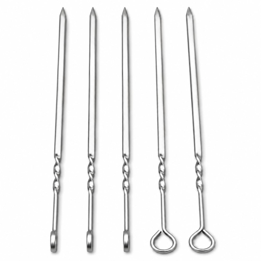 Anti-Rust Stainless Steel BBQ Skewers – Set of 6 Flat Metal Grill Sticks for Kebab, Kofta, Shrimp, Fish & Vegetables – Reusable Barbecue Cooking Tools