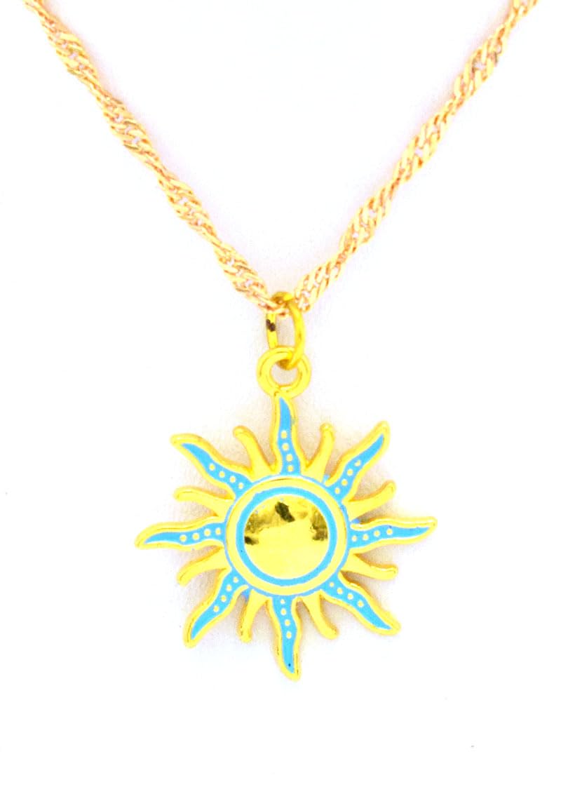 immatgar Golden jewellery sun necklace pendant Souvenir gifts for women and girls