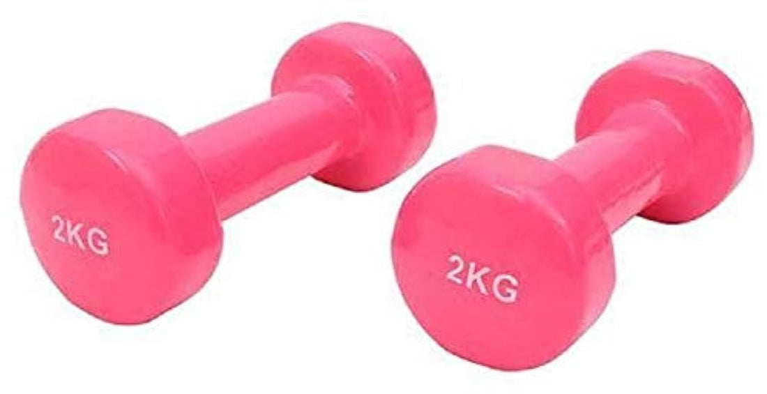 Rubber Dumbbell 2 Kg - Pink