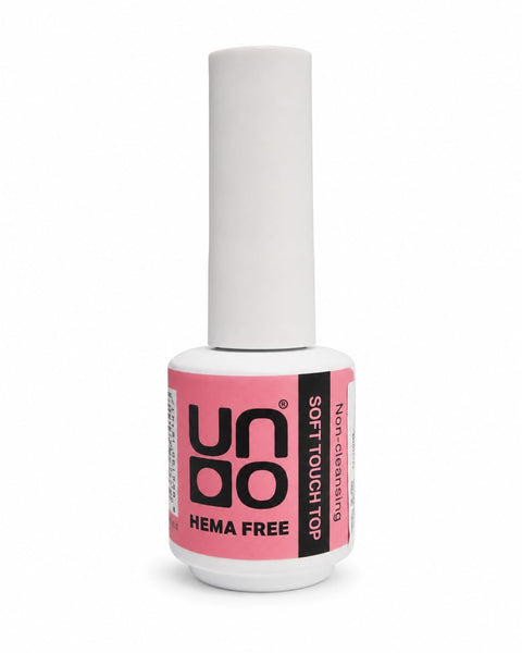 HEMA-Free Soft Touch Gel Top Coat 15ml, Non-Cleansing Protective Top Layer for Gel Nail Polish, Smooth Finish for Nail Art, UV LED Lamp Cure, Salon and Home Use