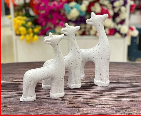 Antiques for home 3 pieces deer shape white color