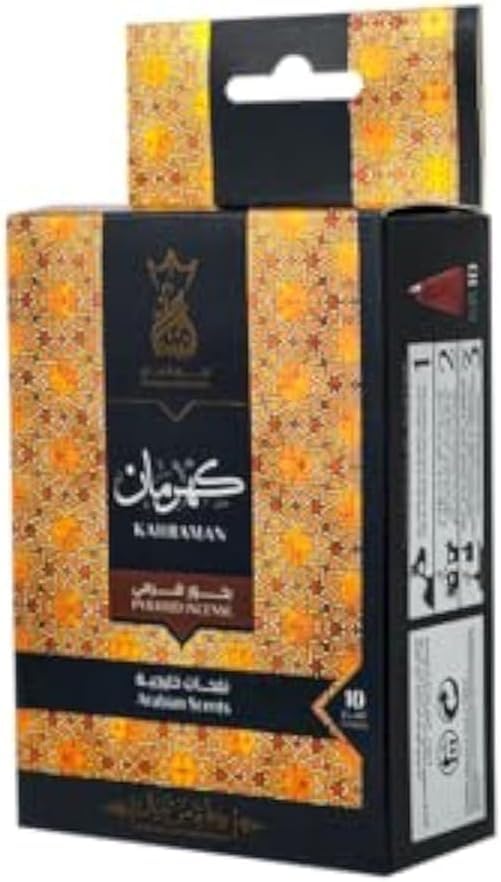 Ansaam Premium Quality Incense Up to 45 Minutes, Ramadan Gift Men Women (Amber 10 Cones)