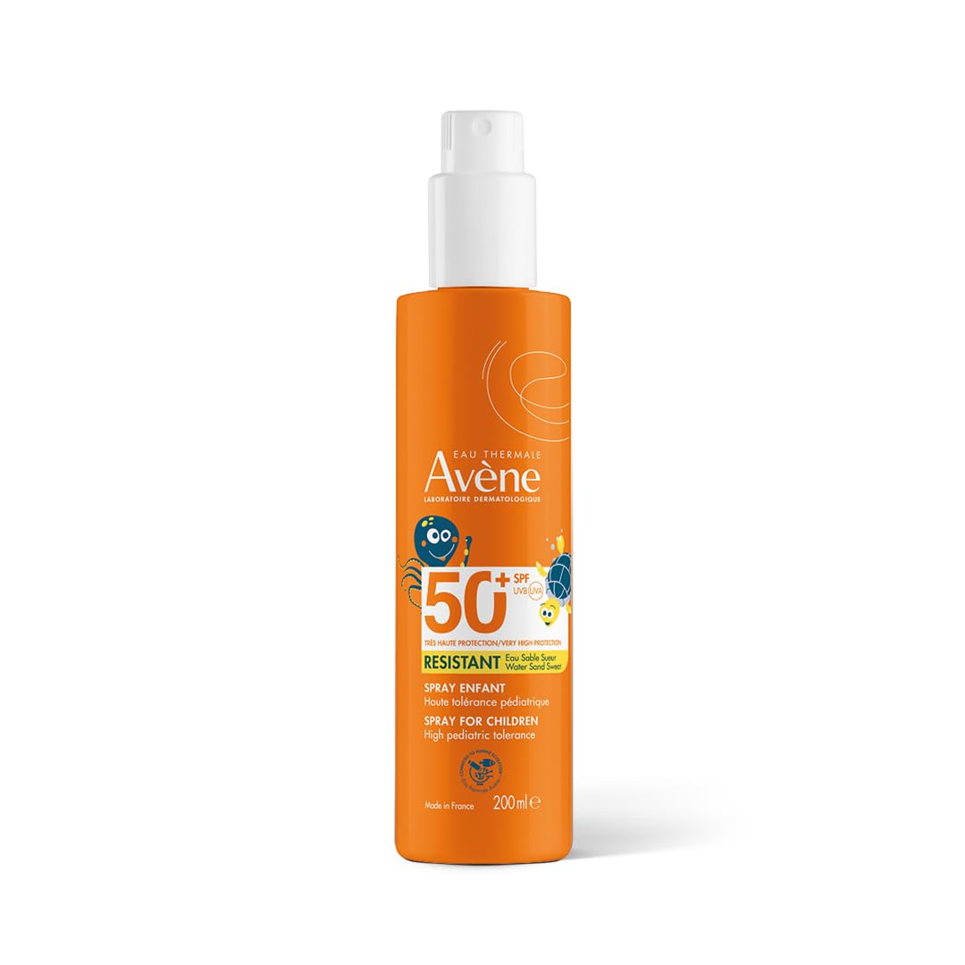 AVENE Sun Care - Kids SPF 50+ Sunscreen Spray - Very High Protection Against UVB/UVA - Light Texture - Water, Sand & Sweat Resistant - High Pediatric Tolerance - Sensitive Skin - 200 ml