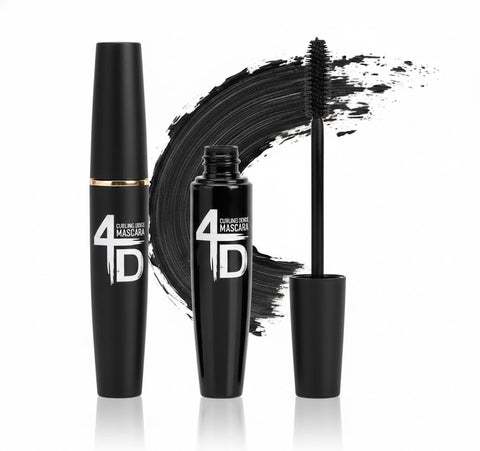4 CURLING DENSE BIG MASCARA Waterproof, Volume and Length Waterproof,Extra Long Thick 5D,Lengthening,False Lash Effect-BLACK