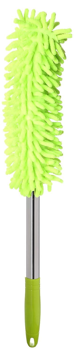 Car Duster Cleaning Microfiber Brush Metal handle- Green Neon