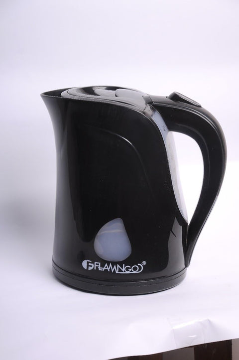 Flamingo 2 Liter Black Plastic Kettle Electric Kettle Made of Durable and Plastic, 2 Liter Capacity with Automatic Shut-Off