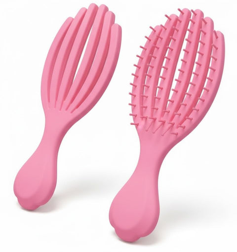 Hair Brush,Curved Vented Paddle Detangle Brush for Faster Blow Drying,Soft Flexible Bristles Glide Thru Tangles with Ease, Detangling Styling Hair Brushes for Women Curly Thick Wet Hai1PC- MULTICOLOR