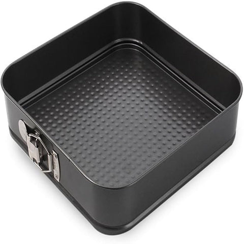 Non-stick square tray with locking clip.