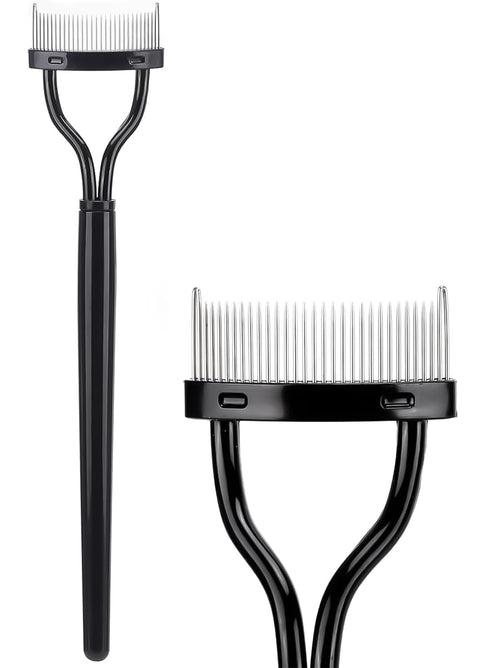 Annina - Eyelash Curler, Eyelash Separator Comb, Mascara Declumper Eye Tool With Cover (Black)