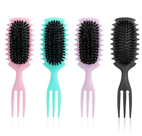 Curl Defining Hair Brush– Wet & Dry Hair Brush with Soft Bristles,Scalp Massage & Styling Tool with Anti-Slip Handle, Suitable for All Hair Types -1pc -multicolor