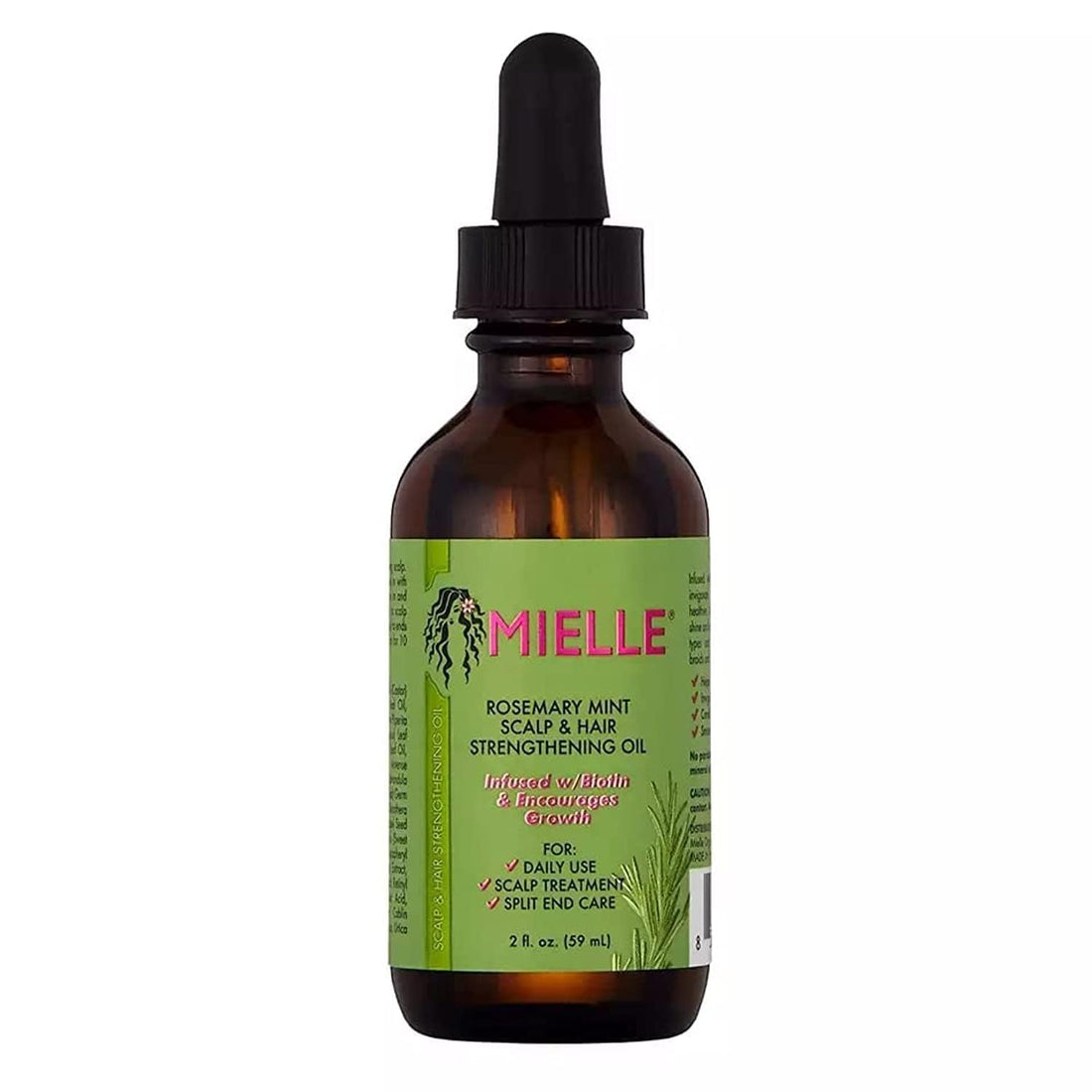 Mielle Rosemary Mint Scalp & Hair Strengthening Oil With Biotin And Essential Oils, Nourishing Treatment For Split Ends, Hair Growth & Dry Scalp, Safe For All Hair Types,2 - Fluids Ounces