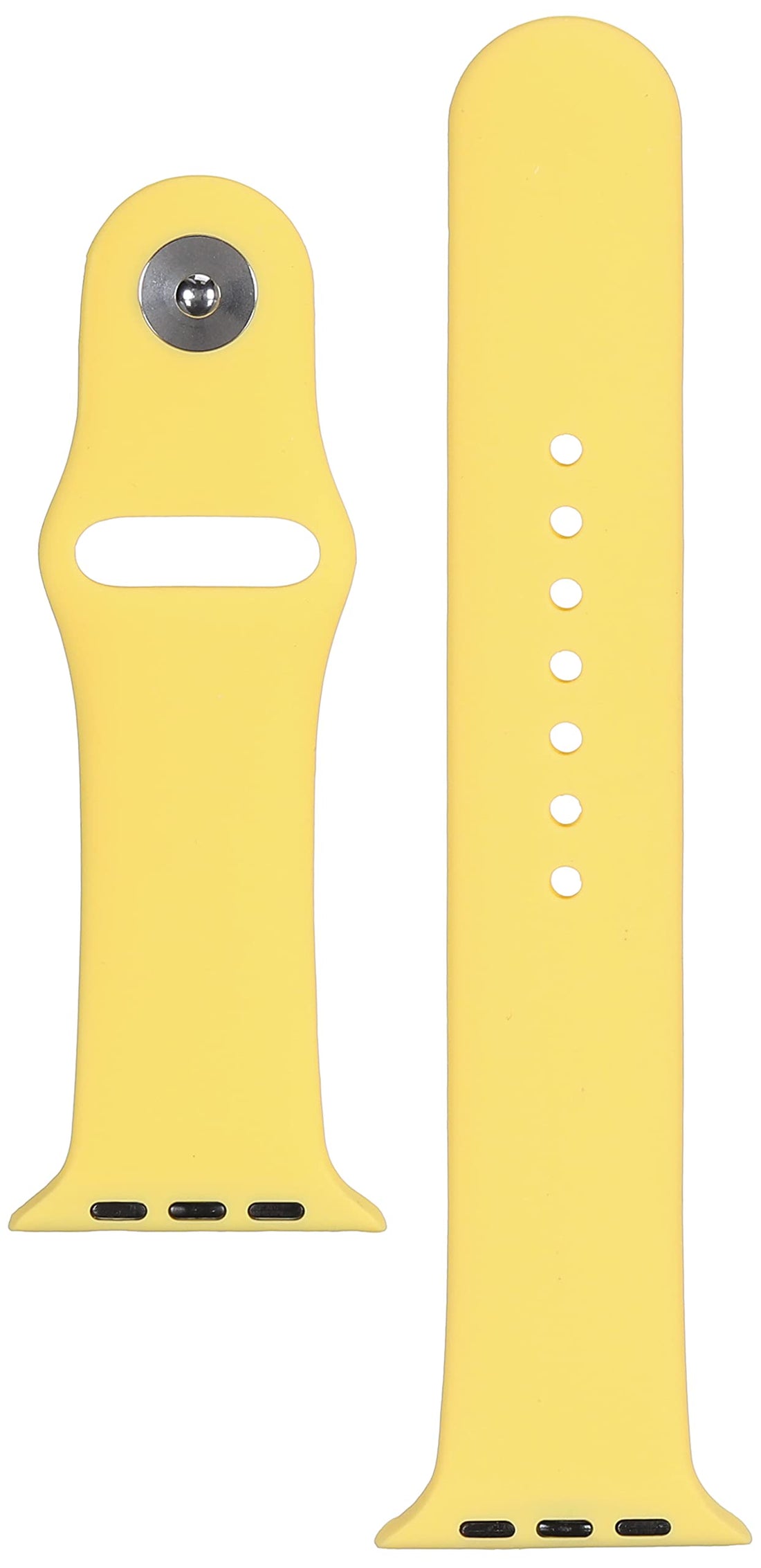 Generic Sport band compatible with apple watch 42 / 44mm, soft silicone yellow-small