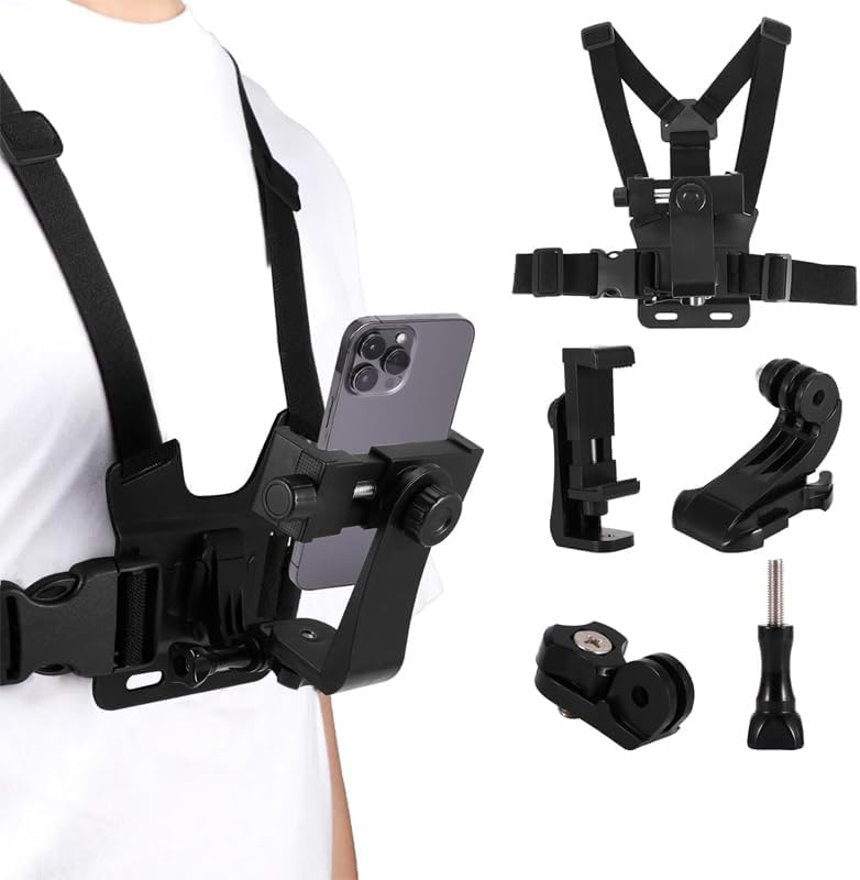 Nesmah Store Universal Clip Phone Chest Strap Holder for Action Cameras FPV Video Shooting Suitable for Most Phones(id:9939)