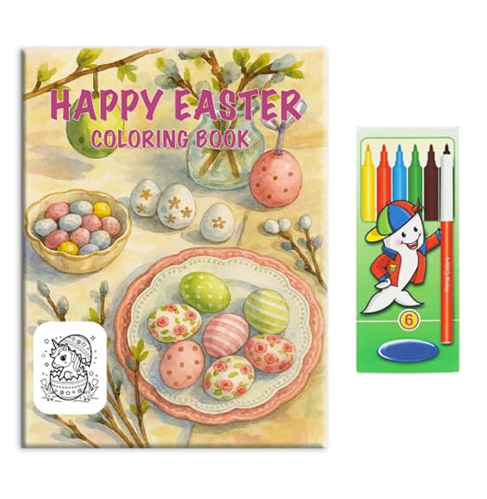 Happy Easter Coloring Book & Coloring Pencils, Theme for Kids