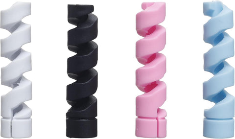 12-Piece Type-C Cable Charger, Soft Silicone Micro USB Protector, Mouse Cable Protector, Suit for All Mobile Phones (12 Pieces, Black, Pink, Blue, Green)