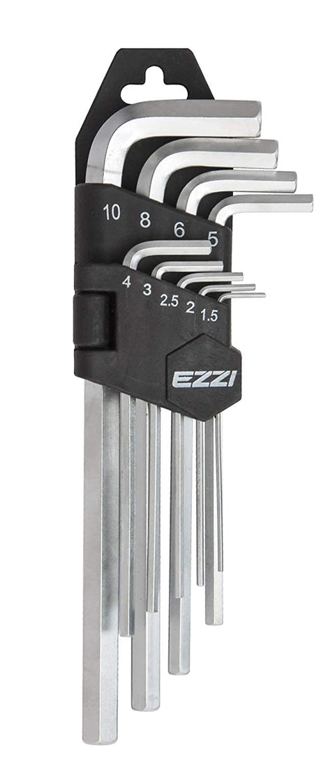 EZZI Metal Hex Key Set - (1.5 - 10mm) 9 Pieces