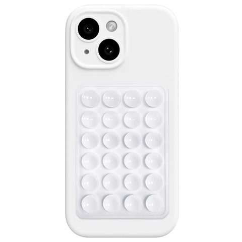 Dl3 Mobilak Silicone Suction Phone Case Mount, Sillicon Adhesive Phone Accessory for iPhone and Android, Hands-Free Fidget Toy Mirror Shower Phone Strong Grip Holder, Videos and Selfies (White)