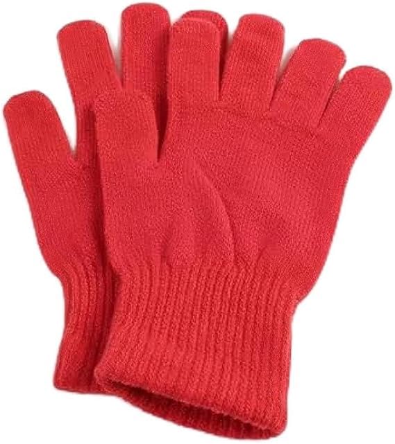 Spaceshoop Soft Knit Winter Gloves Warm Full-Finger Mittens Elastic Ribbed Cuffs
