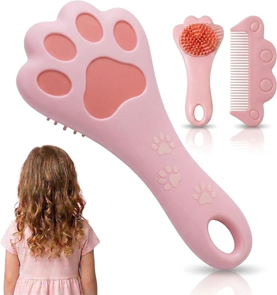 Hair Grooming Set Soft Bristle Baby Hair Brush Comb For New Parents Essential Tools For Caring For Baby Hair Suitable -1 SET -RANDOM COLOR