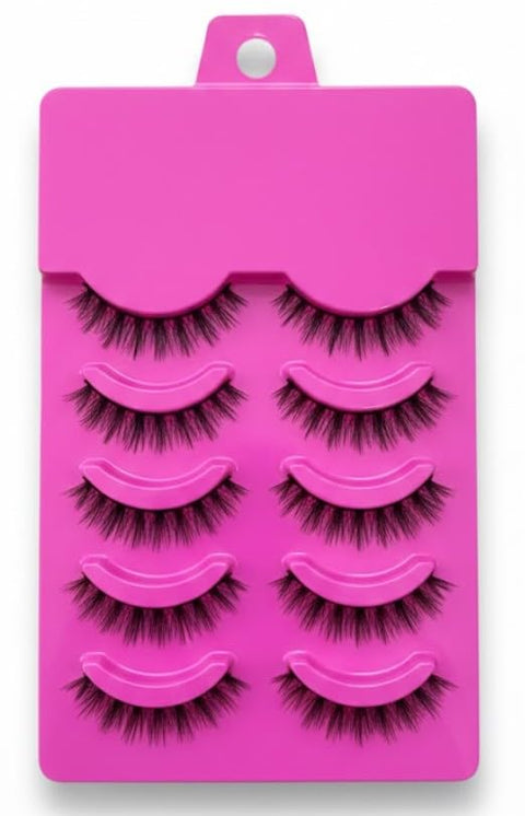 Cat Eye Lashes 5PAIRS - Natural Eyelashes Short Wispy Lash Strips Volume False Eyelash Cateye - (014)