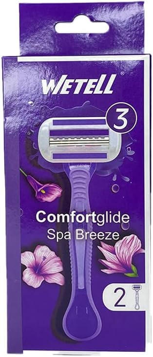 Comfortglide Spa Breeze Women's Razor, 3 Blades, 2 Count, Purple