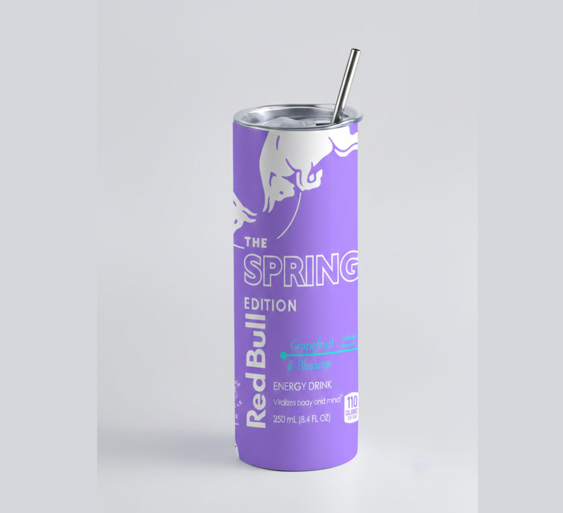 RedBul Insulated Tumbler with Lid, Stainless Steel, 20oz, Oil Painting Design, Hot and Cold Drinks (light purple)