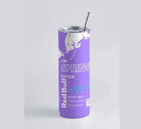 RedBul Insulated Tumbler with Lid, Stainless Steel, 20oz, Oil Painting Design, Hot and Cold Drinks (light purple)