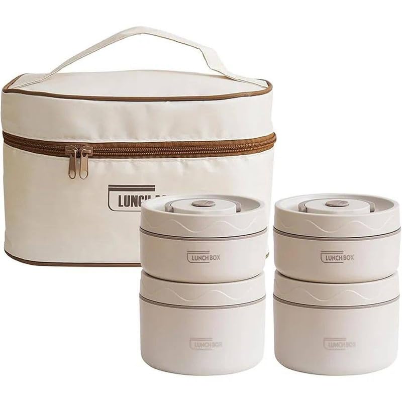 Downtown Insulated Lunch Box Set with Thermal Bag Stainless Steel Food Containers Stackable Bento Lunch Container for Office School Picnic