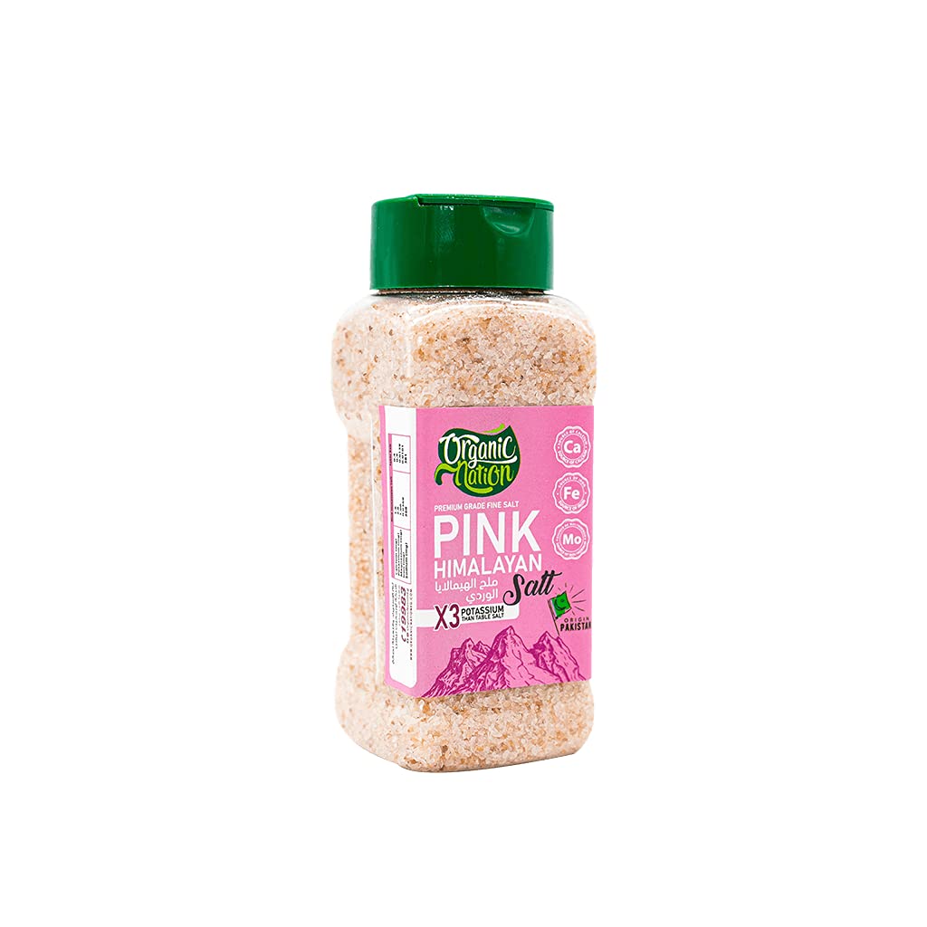 Organic Nation | Pink Himalayan Salt | Full of Flavour | Rich in Nutrients | Healthier Alternative | Lower Blood Pressure | Anti-Inflammatory | Cooking Salt | Bath Salt | 200g