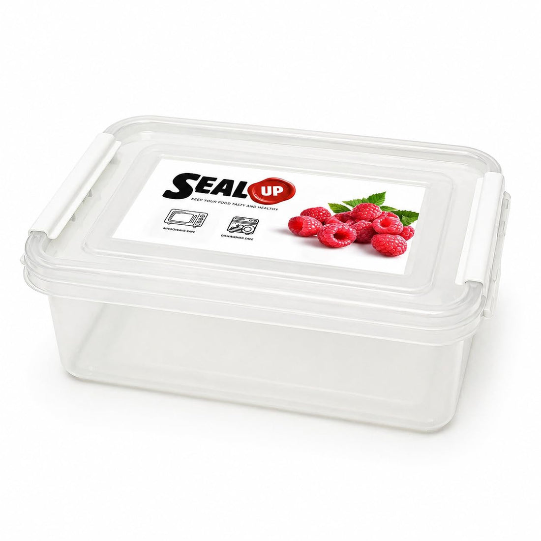 Food Storage Container with Sauce Cup – Leakproof BPA-Free Meal Prep Box, Microwave & Dishwasher Safe, Reusable Lunch Box with Transparent Lid, Transparent - Large