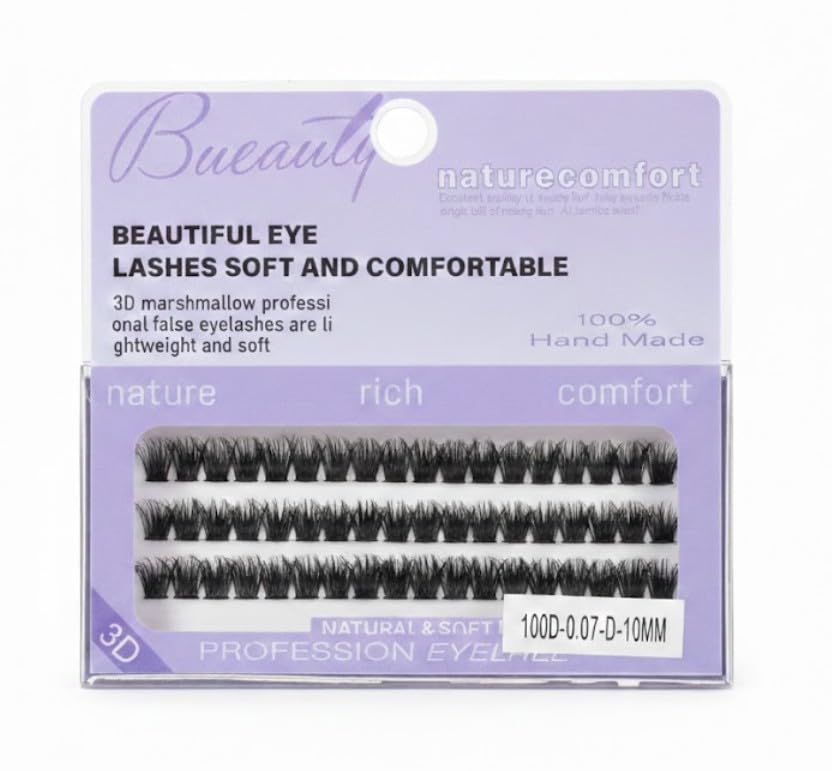 LAHES 60PCS - Extensions Individual Lash Volume 6D mink - FREE EYELASHES - Natural Eyelashes (100D-.07-10MM)-ONE BY ONE-