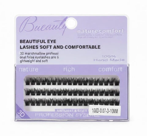 LAHES 60PCS - Extensions Individual Lash Volume 6D mink - FREE EYELASHES - Natural Eyelashes (100D-.07-10MM)-ONE BY ONE-