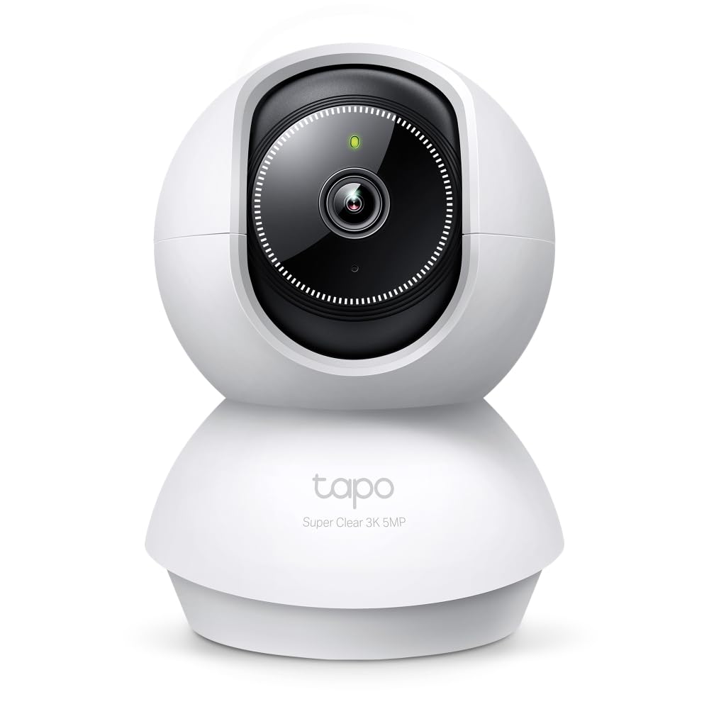 Tapo 3K 5MP Indoor Security Camera for Baby Monitor, Pet Camera w/Smart Motion Tracking, 360° Pan/Tilt, IR Night Vision for Home Security, Works w/Alexa & Google, RoomCam 3K 360°