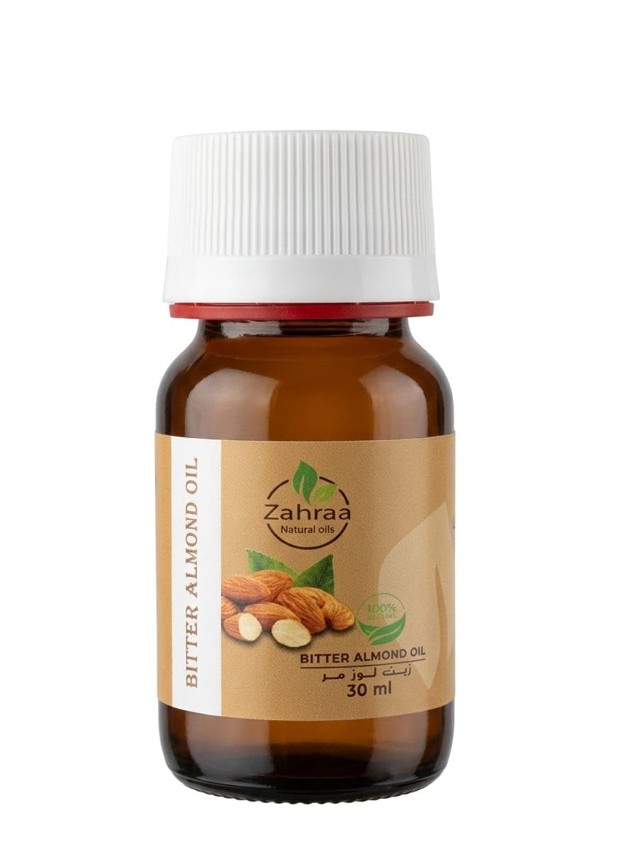 ZAHRAA Natural Oils – 100% Pure Bitter Almond Oil 30ml – Natural Oil for Hair & Skin Care