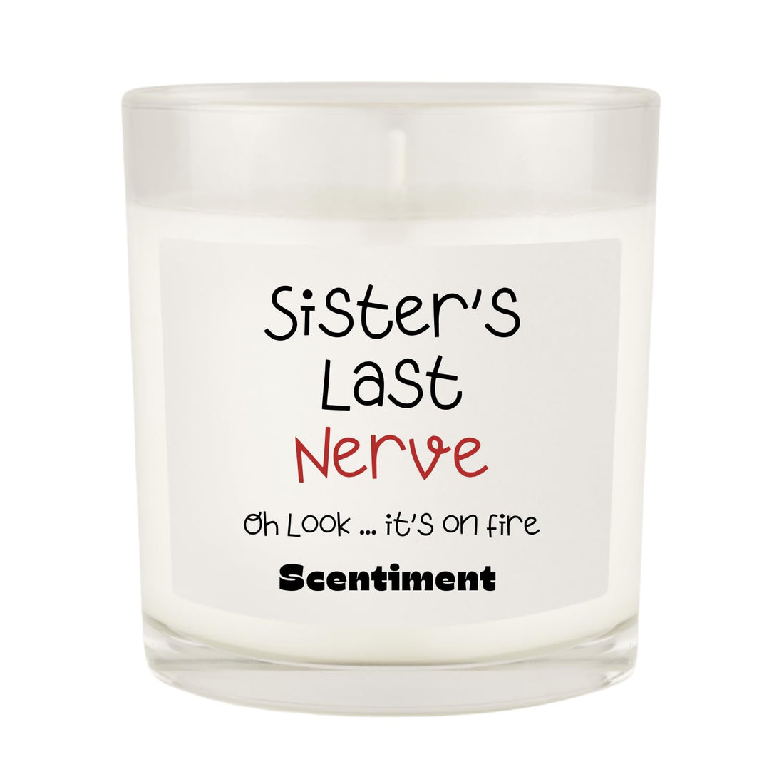 Scentiment “Last Nerve” Candle – Funny Gift for Mom, Dad, Boss, Teacher & Family | Mahogany Oak & Frosted Lavender Scent | Soy Coconut Beeswax Blend | Hand-Poured | Sarcastic Gift Candle (Sister)