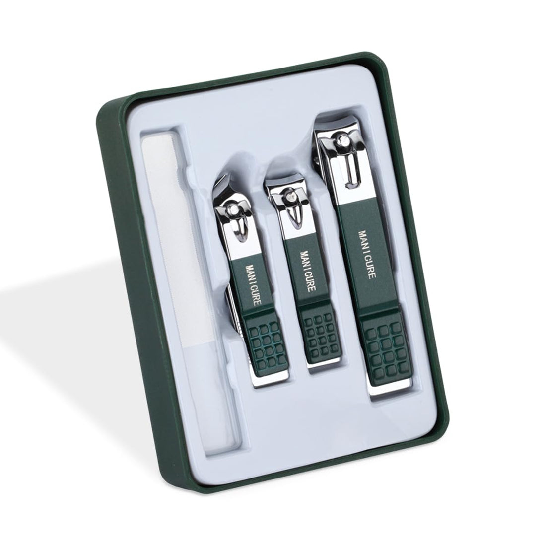 Nail Clippers 4-Piece Manicure Pedicure Set Stainless Steel Fingernail & Toenail Cutter Professional Grooming Kit for Men Women Travel, (Green & Silver)